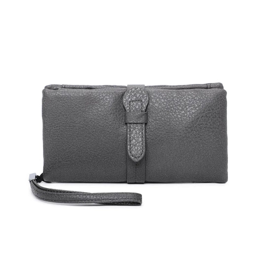 REBECCA WRISTLET PURSE - DARK GREY