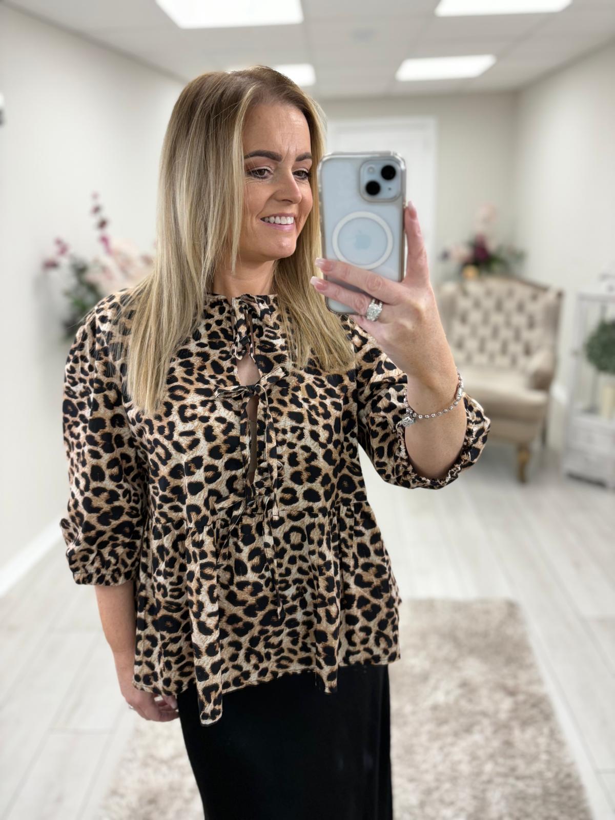 LORNA TOP - ANIMAL PRINT