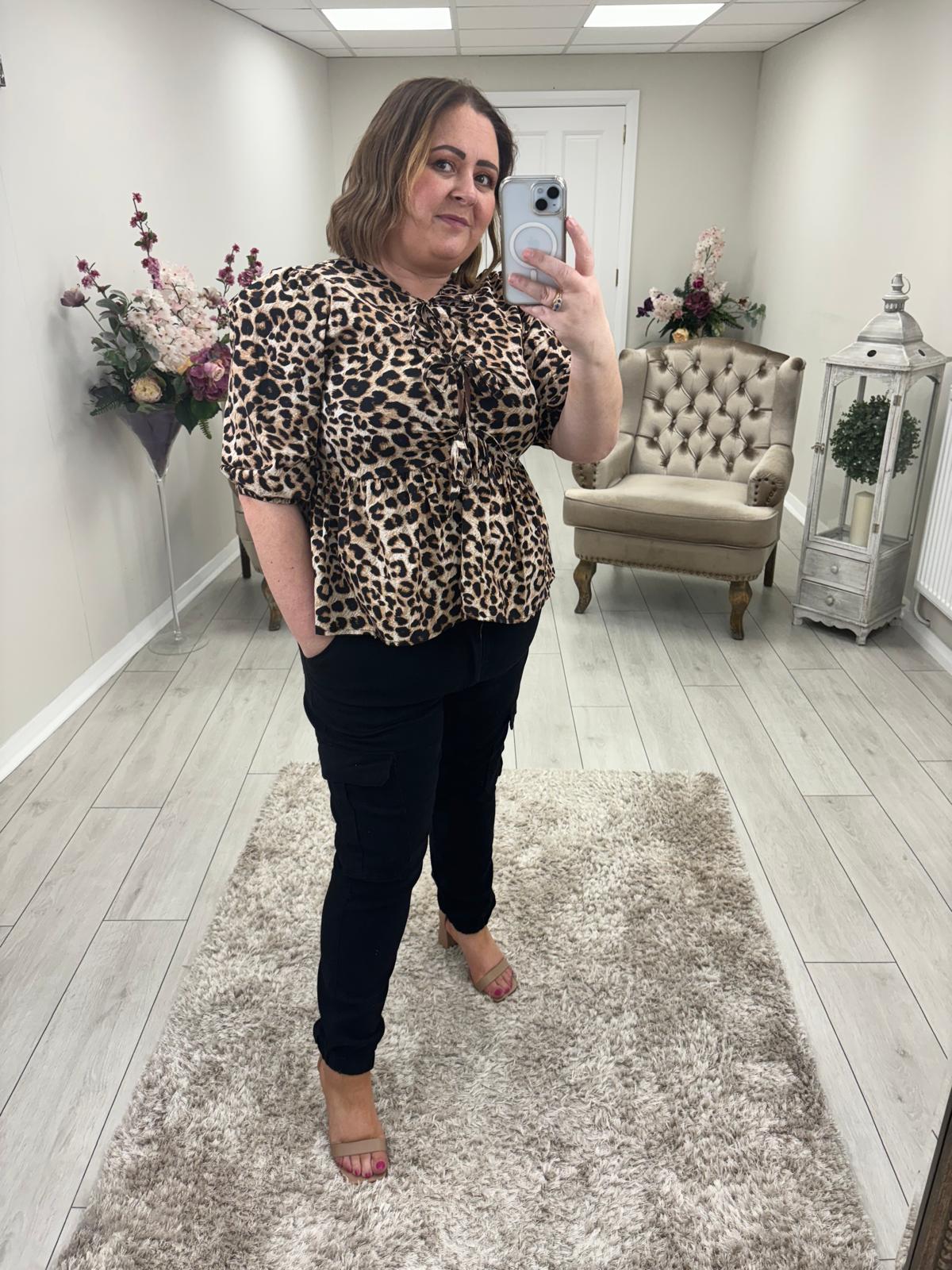 LORNA TOP - ANIMAL PRINT