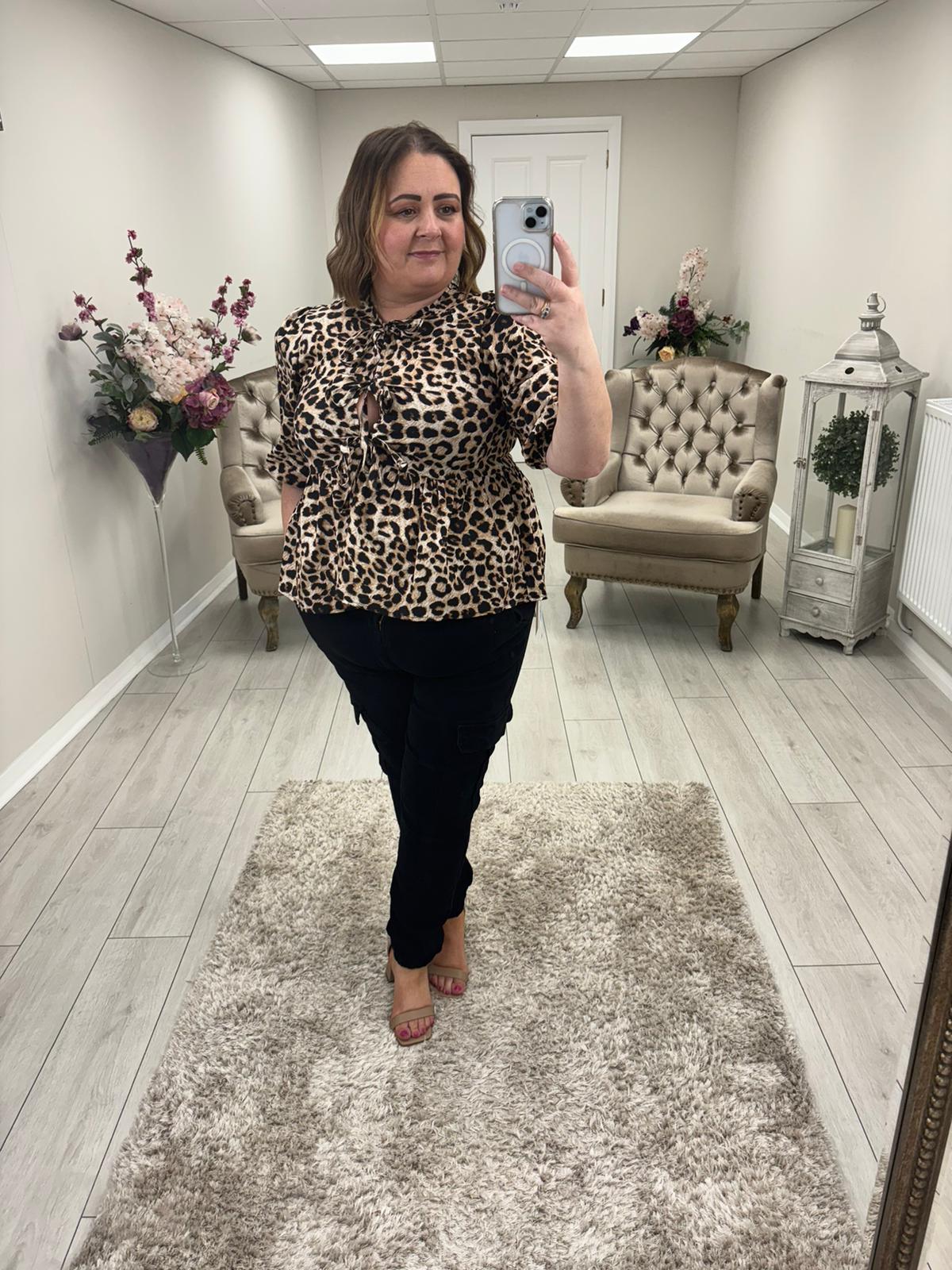 LORNA TOP - ANIMAL PRINT