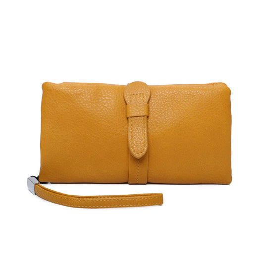 REBECCA WRISTLET PURSE - MUSTARD