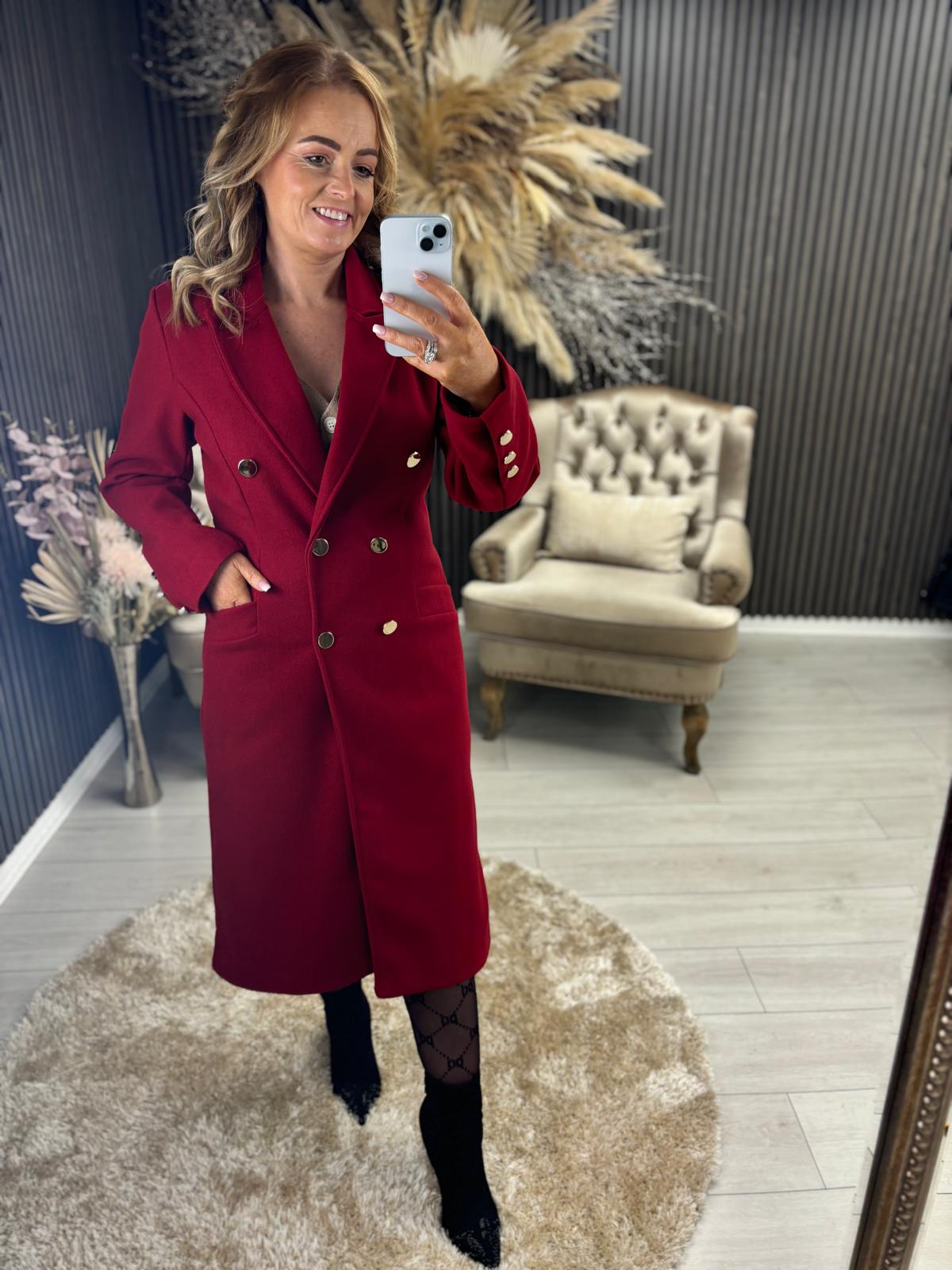 CHARLOTTE COAT - BURGUNDY