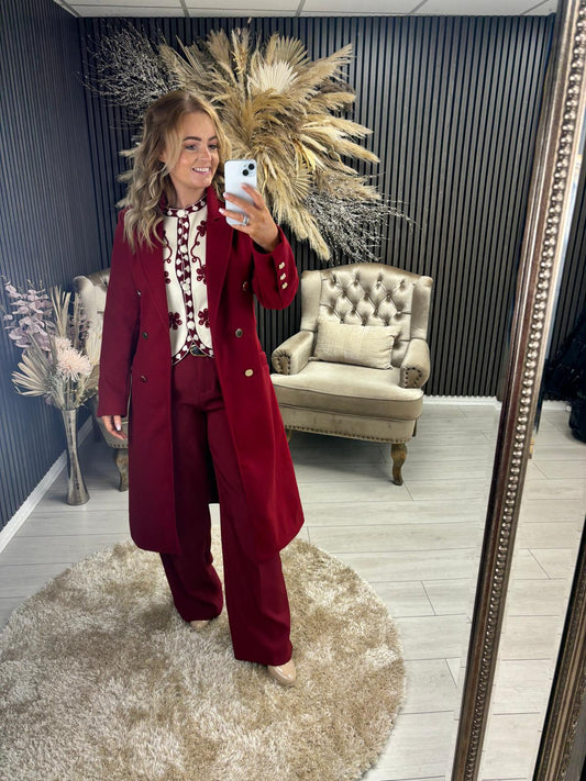 CHARLOTTE COAT - BURGUNDY