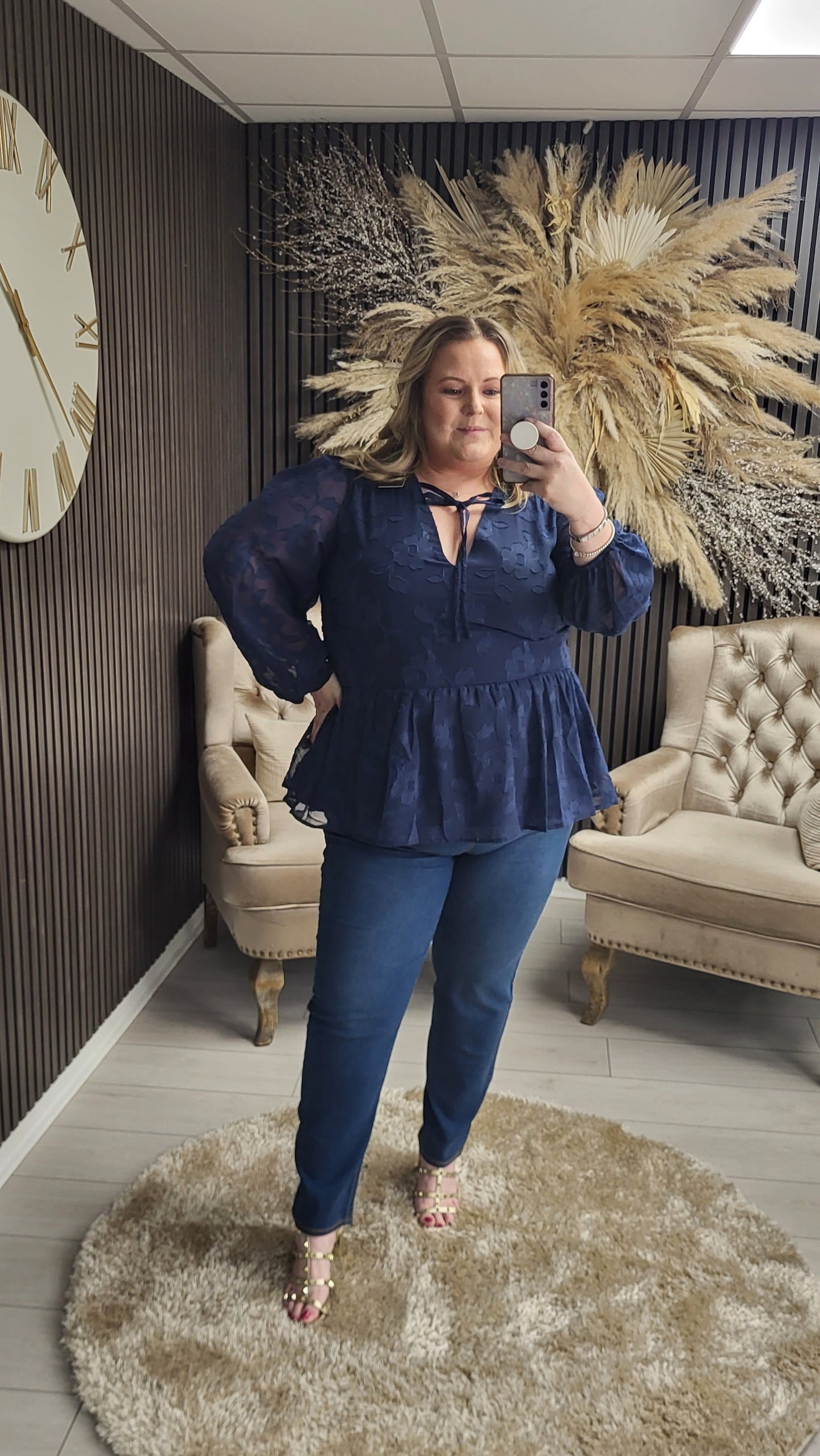 BECCA TOP - NAVY