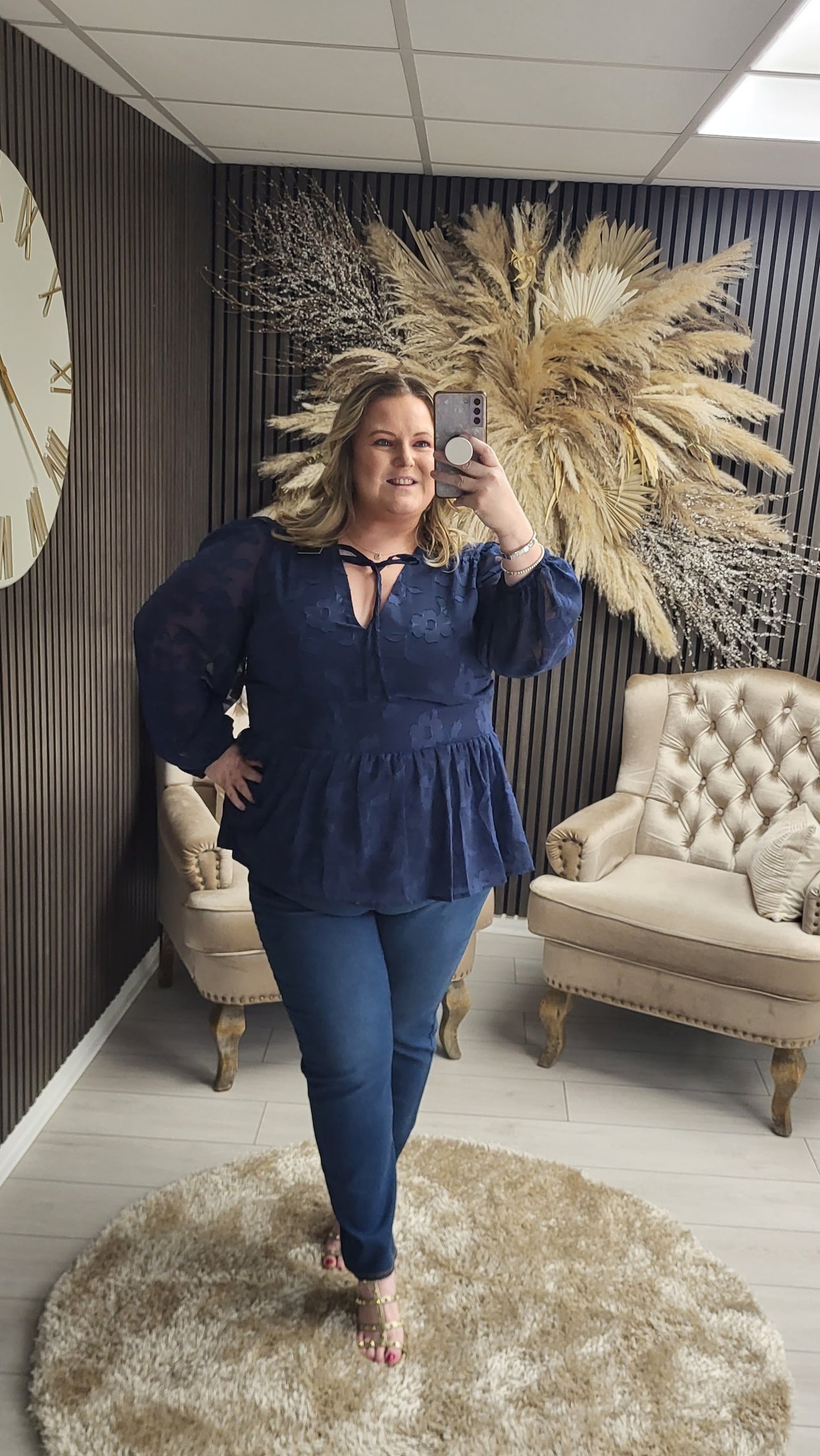 BECCA TOP - NAVY