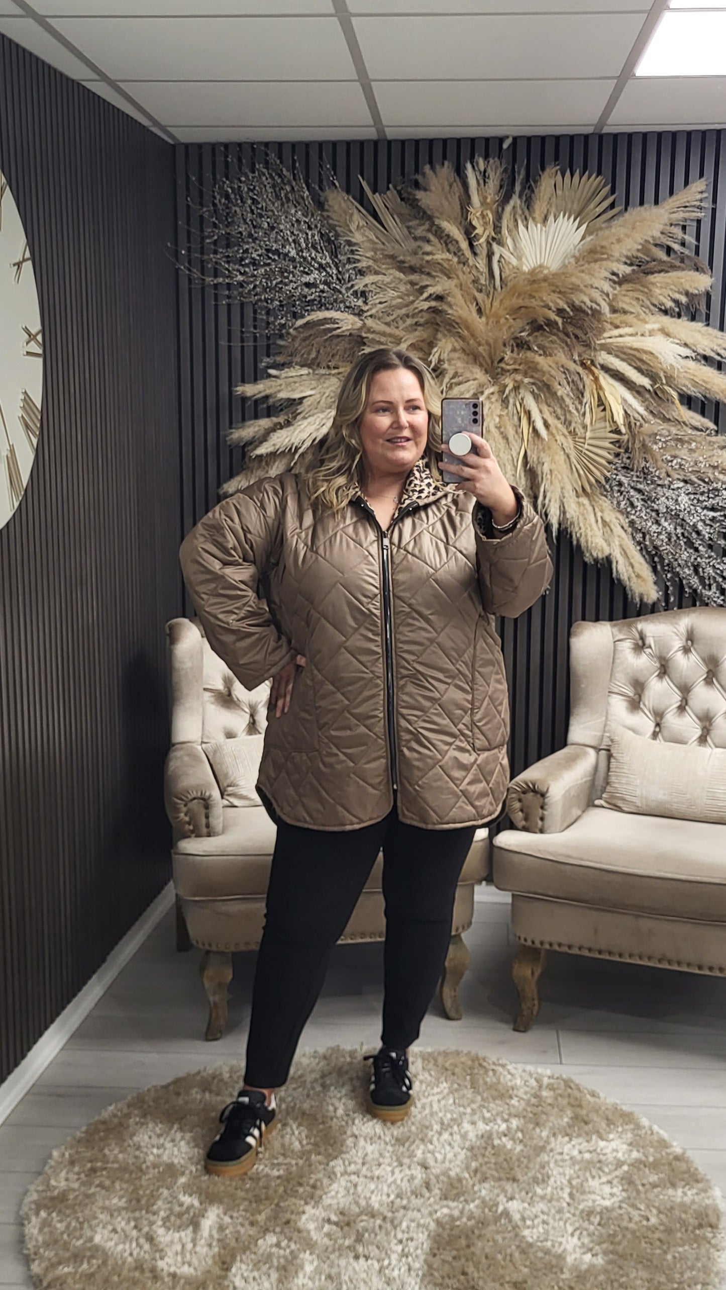 COLLEEN QUILTED COAT - MOCHA