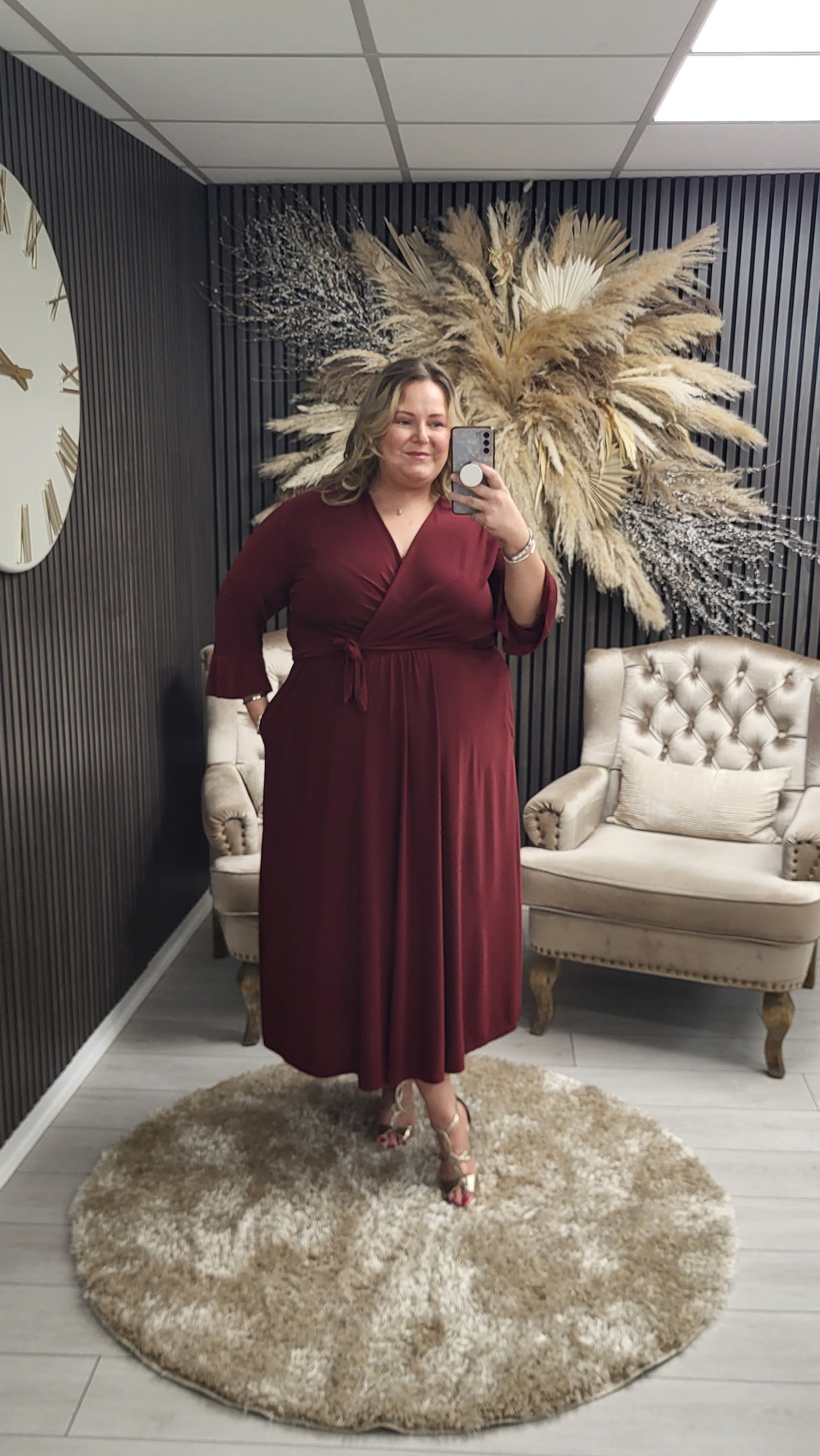 MARLENE DRESS - BURGUNDY