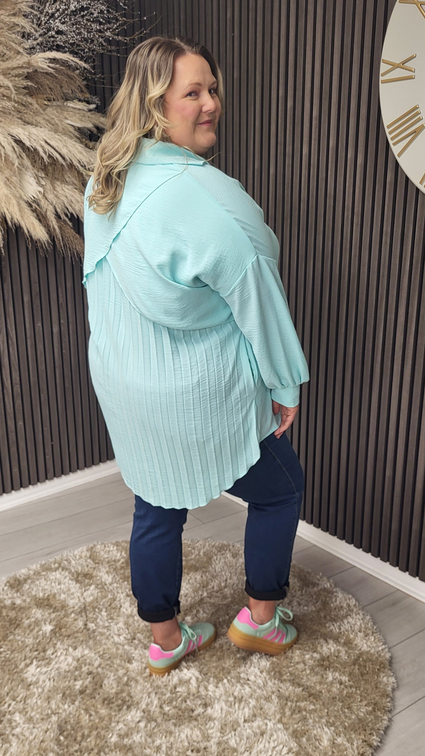 SADIE BLOUSE - AQUA