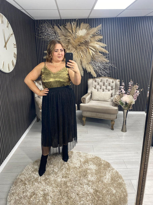 BELLA SKIRT - BLACK/GOLD