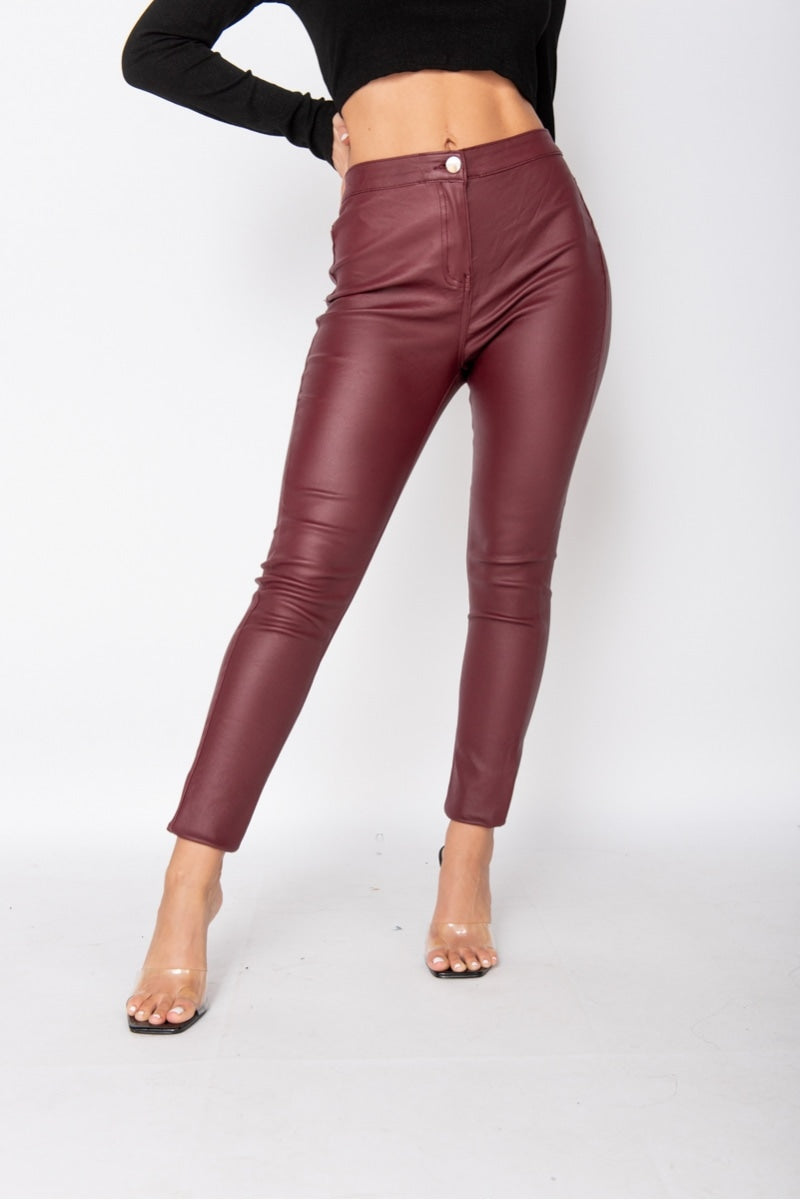 Brand new with tags Meshki wine red leather pants V... - Depop